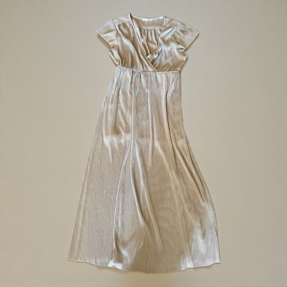 Baltic Born Athena Gold Ribbed Maxi Dress Holiday Wedding Maternity Large - Picture 2 of 5